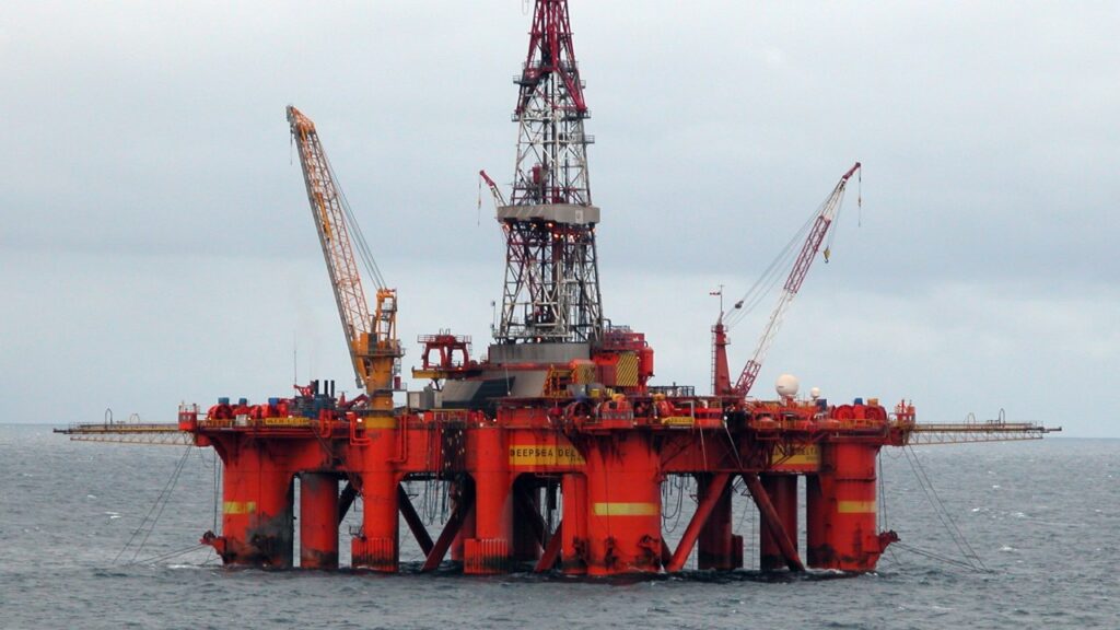 Deepsea Delta oil drilling rig operating in the North Sea