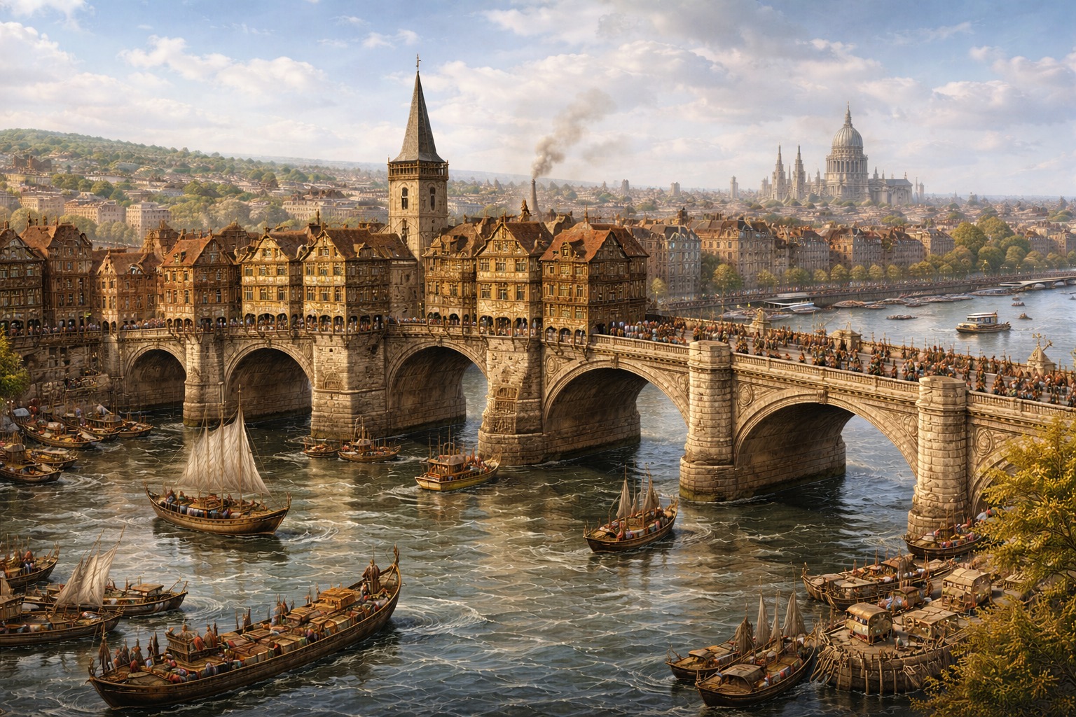 The Historical Rebuilding of London Bridge